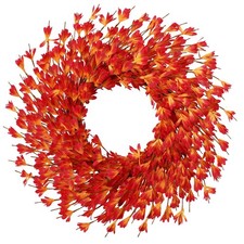 26 Inch Fall Wreath for Front Door, Autumn Thanksgiving Decor Orange  Arti...