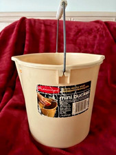 Vtg 1981 Rubbermaid Mini Bucket Pail Almond 6 3/4 qt w/label #2961 Dual Spout