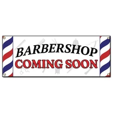 Barber Shop Coming Soon Banner Concession Stand Food Truck Single Sided