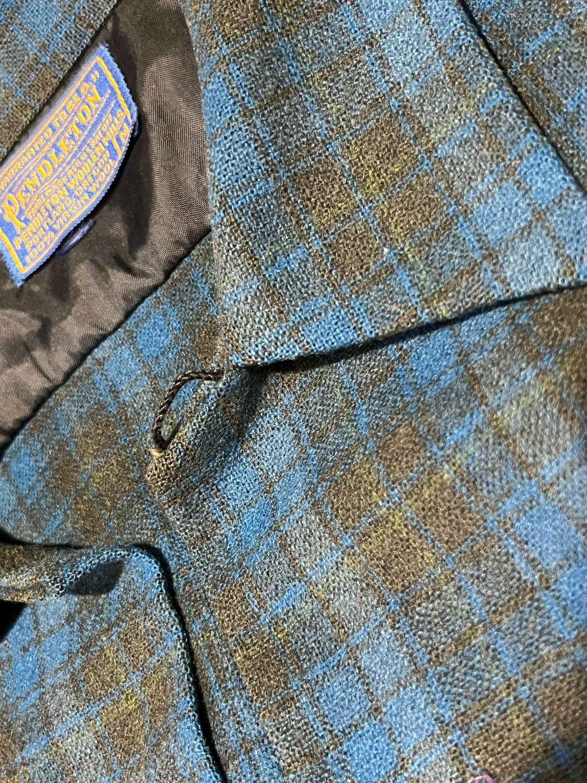 vtg Pendleton Loop Button Collar Flap Pocket Boar… - image 3