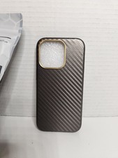 Genuine Carbon Fiber Magsafe Case For iPhone 15 Pro Frame Armor Cover Gray Gold