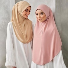 Large XL Ready-to-Wear Muslim Hijab Jersey Instant Scarf Light Turban Shawl