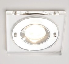 Downlight Silver Glacier Acrylic And Polished Chrome Square 110mm Searchlight