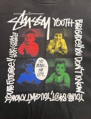 Stussy x Tower Records Youth Brigade T-Shirt L Black 2011 No Music