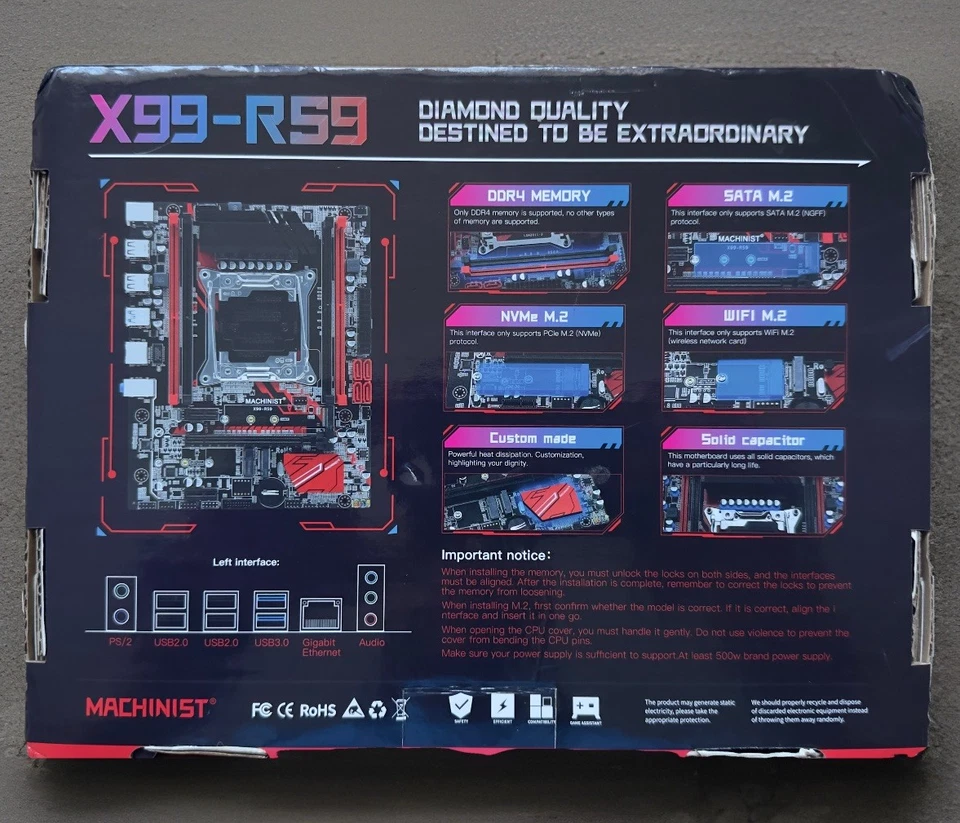 RS9 X99 Motherboard + Xeon E5-2670 v3 Turbo Boost + DDR4 Support + BIOS USB  - Image 3 of 4
