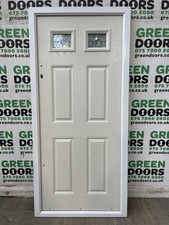 COMPOSITE WOODGRAIN FRONT DOOR EXTERNAL TRIPLE GLASED DECORATIVE CREAME