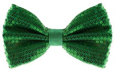 Sequin Bow Ties for Men - Pre-tied Adjustable Length Bowtie, Many 1 Green