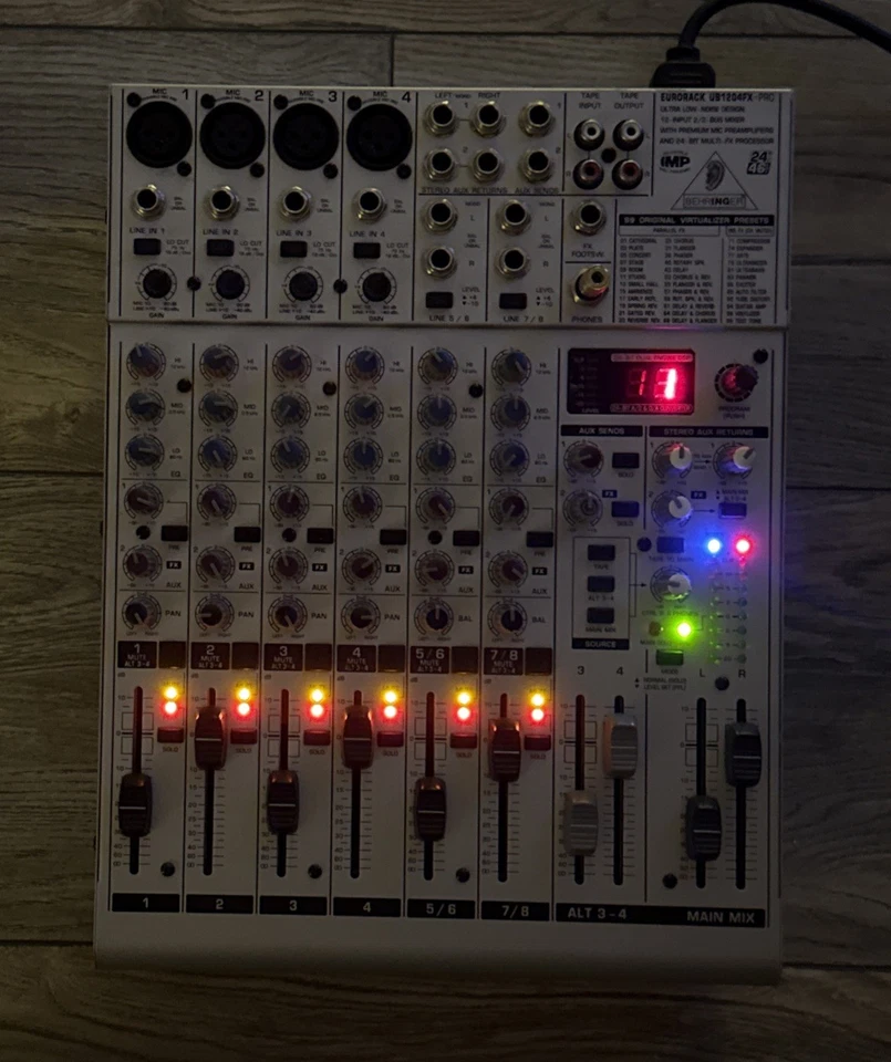 Behringer Eurorack UB1204FX-PRO 12 Input 2/2 Bus Mixer Tested & Working - Image 4 of 4