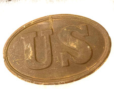 CIVIL WAR CARTRIDGE BOX PLATE EXCAVATED 5 FORKS, VA. WITH PERMISSION