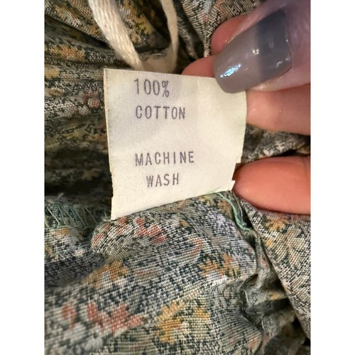 Vintage 70s Floral Tiered Romantic Country Summer Sundress Green - Picture 8 of 8
