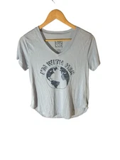 New Modern Lux Women's Shirt I’m With Her Mother Earth Graphic Blue Size L