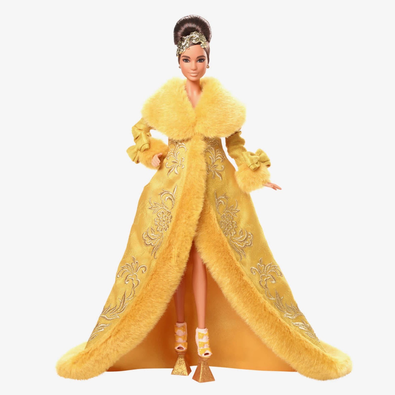 Куклы Barbie Platinum Label Guo Pei Silkstone Doll Golden Gown Rhianna Dress HBX99 — фото 2