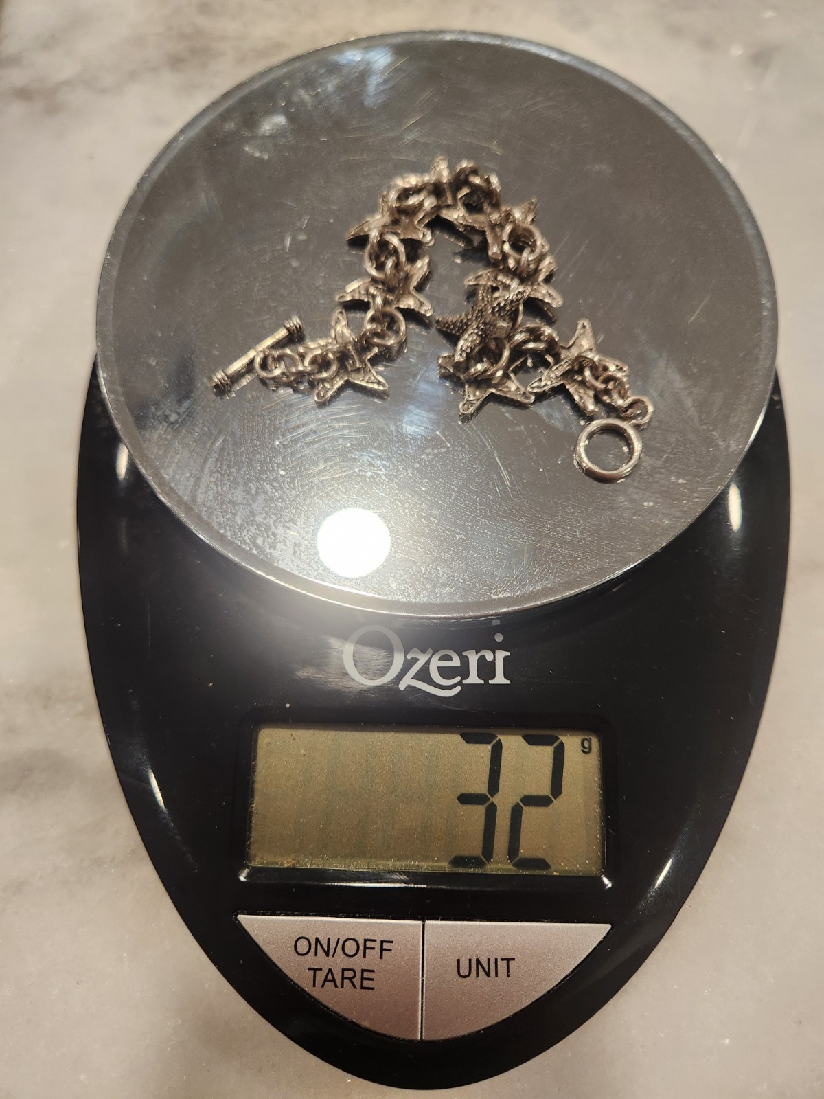 Solid 925 Sterling Silver Starfish Toggle Bracele… - image 4