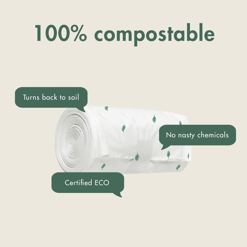 Eco by Naty Disposable Bags Baby Nappy Sacks 100% Compostable and Biodegradable - Picture 23 of 24