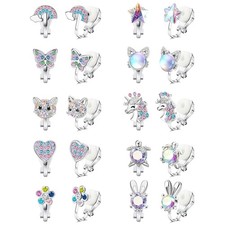 Cute Clip on Earrings for Girls Women Hypoallergenic - Heart Butterfly Flower Cl