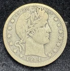 1914-S Barber Quarter Key Date, Low Mintage, Minimal Survival