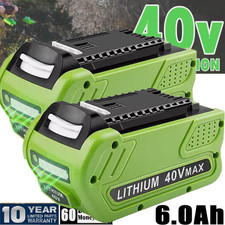 2X 40V 6Ah For Greenworks G-MAX Lithium Battery 29472 29462 29252 20202 40 Volt