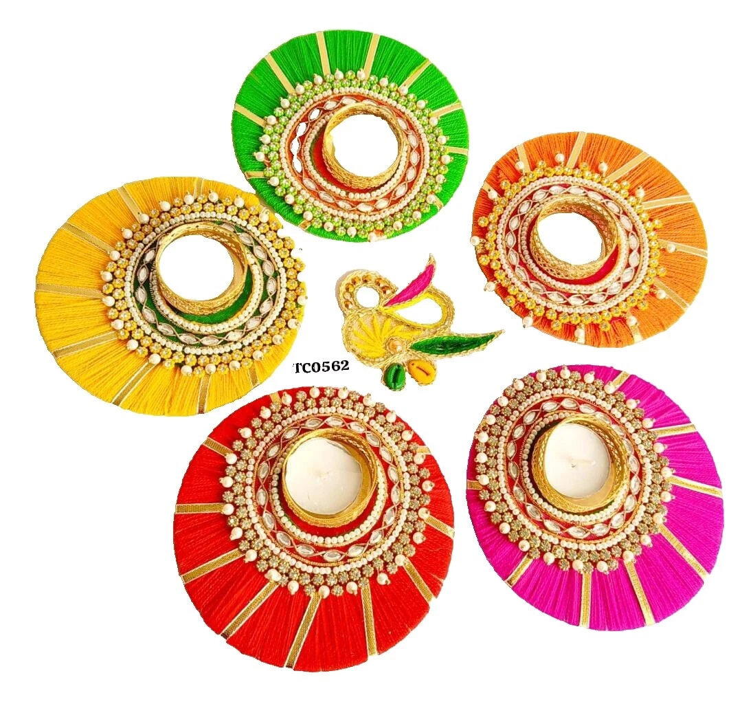 Candelabros Indios Handmade Multicolor y accesorios