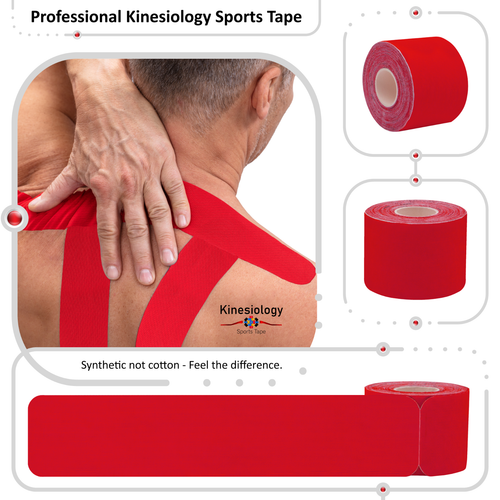 Kinesiology Tapes Pre cut with Dispenser Red Muscle Physiotherapy Tape