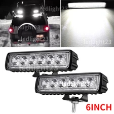 2X 90W LED Work Lights 6 Inch Driving Strip Flood Beam light Bar SUV Offroad 12V