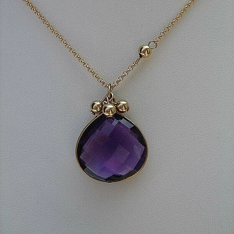 Goldkette mit Amethyst-Anhänger im Kugel-Design, Gold Filled - Bild 4 von 4