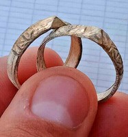 EXTREMELY RARE ANCIENT ROMAN  WEDDING RINGS SILVERED ARTIFACT VERY OLD