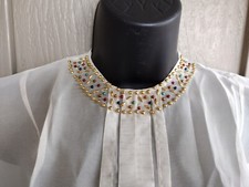 Vintage Ann Phillips Multi Colored Jeweled Collar Women's Dickie