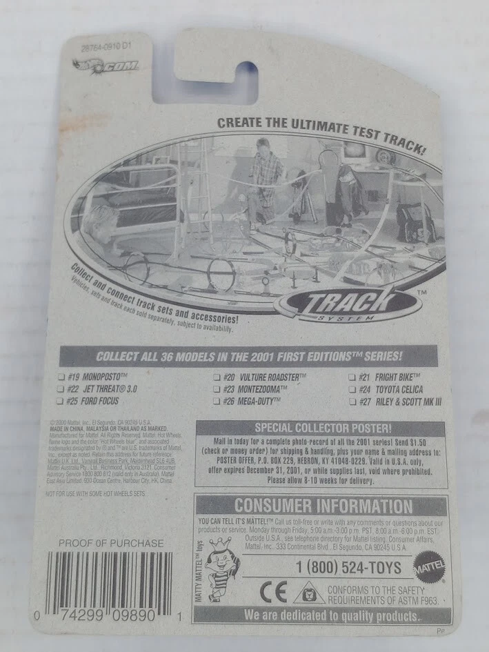 HOT WHEELS 2001 FIRST EDITIONS MONOPOSTO #031- 28764 - Image 3 of 3