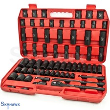 65pc 1/2" Dr SAE & Metric Deep & Shallow std Impact Socket Adapter Reducer Set 