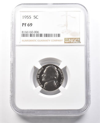 1955 ジェファーソン ニッケル PF69 NGC PQ カメオ コントラスト *8032