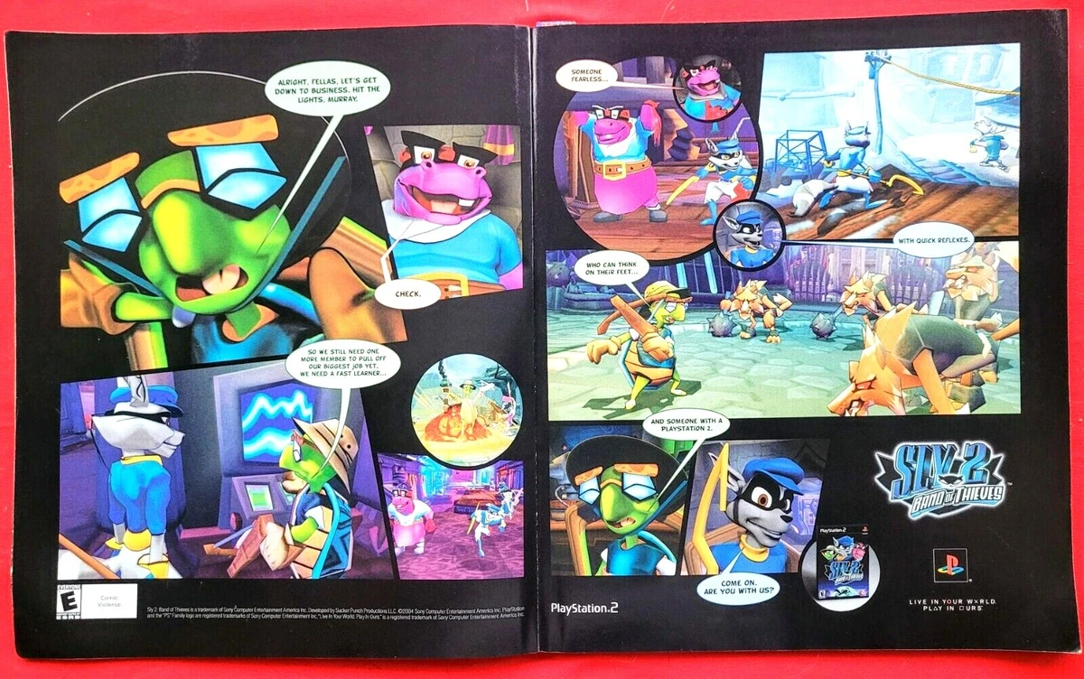 Sly Cooper 2 Band of Thieves Print Ad Game Poster Art PROMO Original PS2  Advert