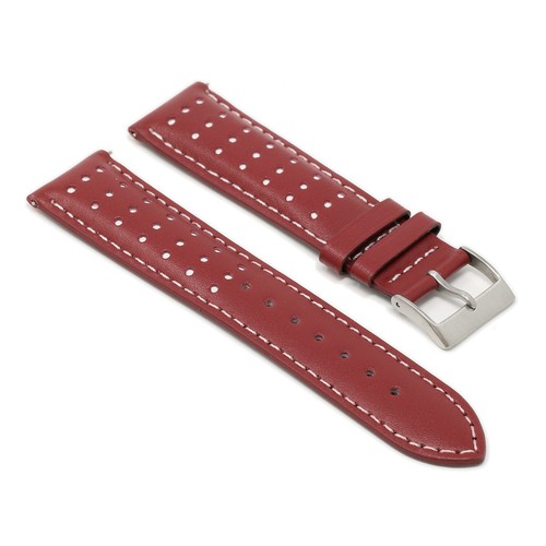 DASSARI Perforated Leather Racing Rally Watch Band Strap - 18mm 20mm 22mm 24mm - Picture 32 of 34