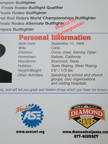 Smets Kamikaze PBR Rodeo Firmado a Mano NFR 10 X 8 - Imagen 17 de 22
