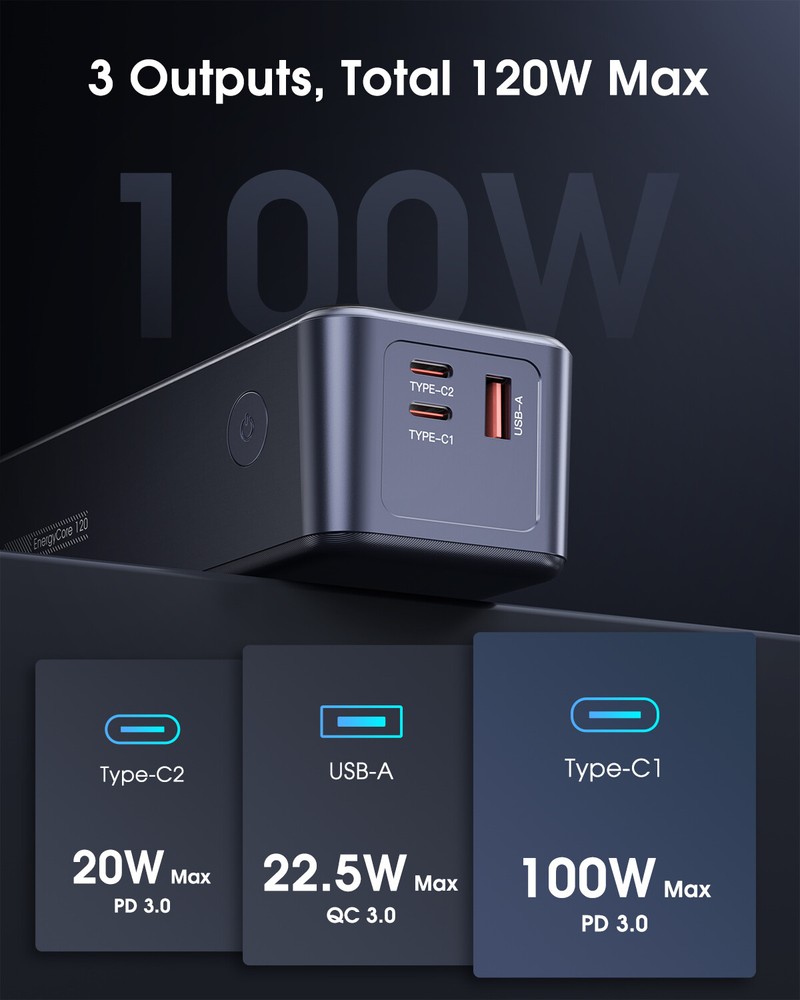 27000mAh 120W Fast Charging Portable Power Bank for Phones