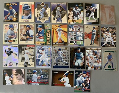 MIKE PIAZZA SCORE/PINNACLE BASEBALL INSERT CARD LOT (25) DIFFERENT EX TO NM 