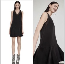 NEW BCBG MAXAZRIA MAMIE SPAGHETTI STRAP SATIN AND LACE TRIMMED DRESS SIZE M