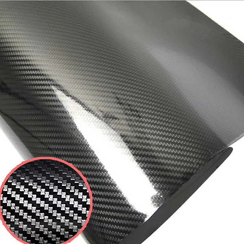 Película adhesiva de vinilo de fibra de carbono brillante 5D para accesorios interiores BMW Foto 2 de 4