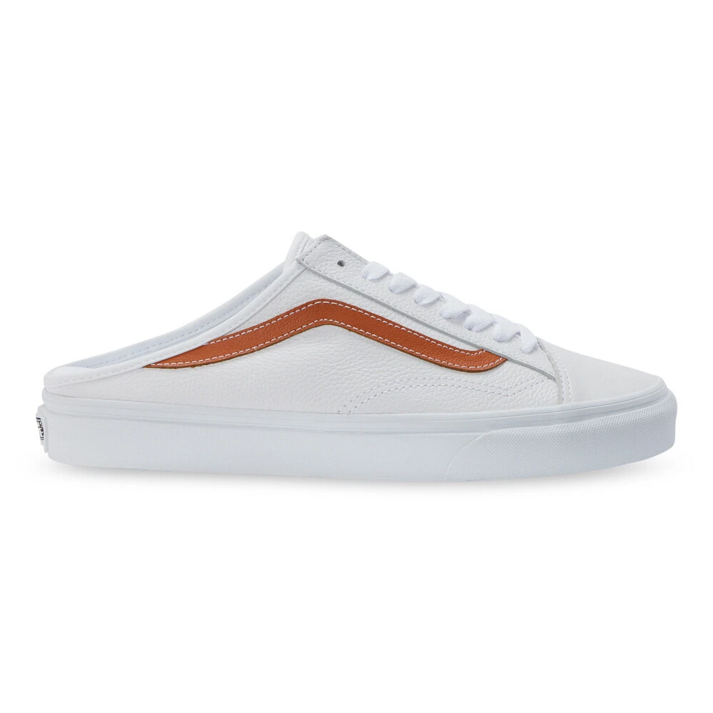 Vans Leather Style 36 Mule Skate Shoes Sneakers White Brown VN0A7Q5YB9E US 4 11