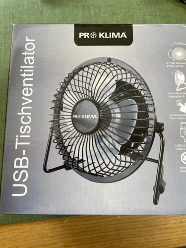 USB-Tischventilator, "Pro Klima", NEU, noch orig. verpackt - Bild 2 von 2