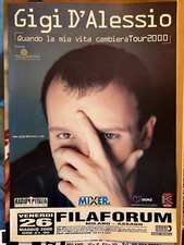 GIGI D'ALESSIO Quando la mia vita cambierà - TOUR 2000 - POSTER originale RARO