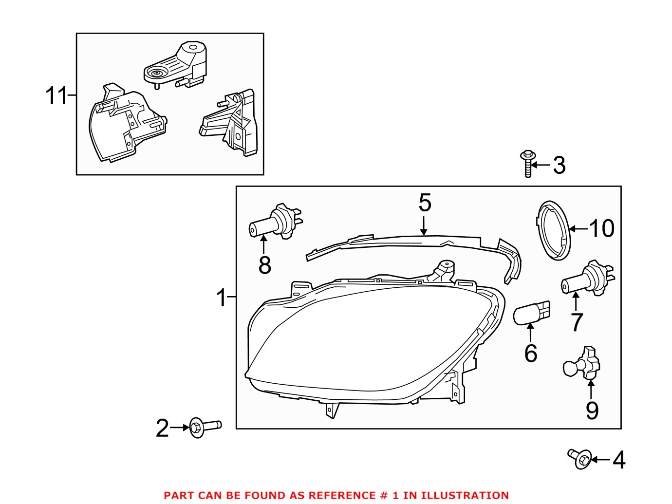 GENUINE MERCEDES Driver Left Halogen Headlight Assembly 1668202159 