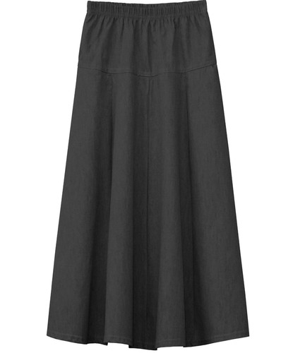 Girl's Ultra Soft Lightweight Denim Fit and Flare A-Line Maxi Skirt - Picture 2 of 12