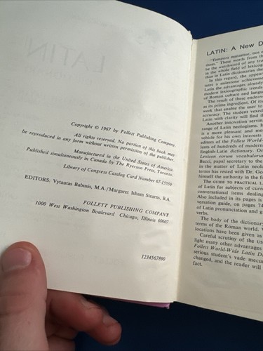 Latin Dictionary | Follett Worldwide (1967) HCDJ - Picture 7 of 8
