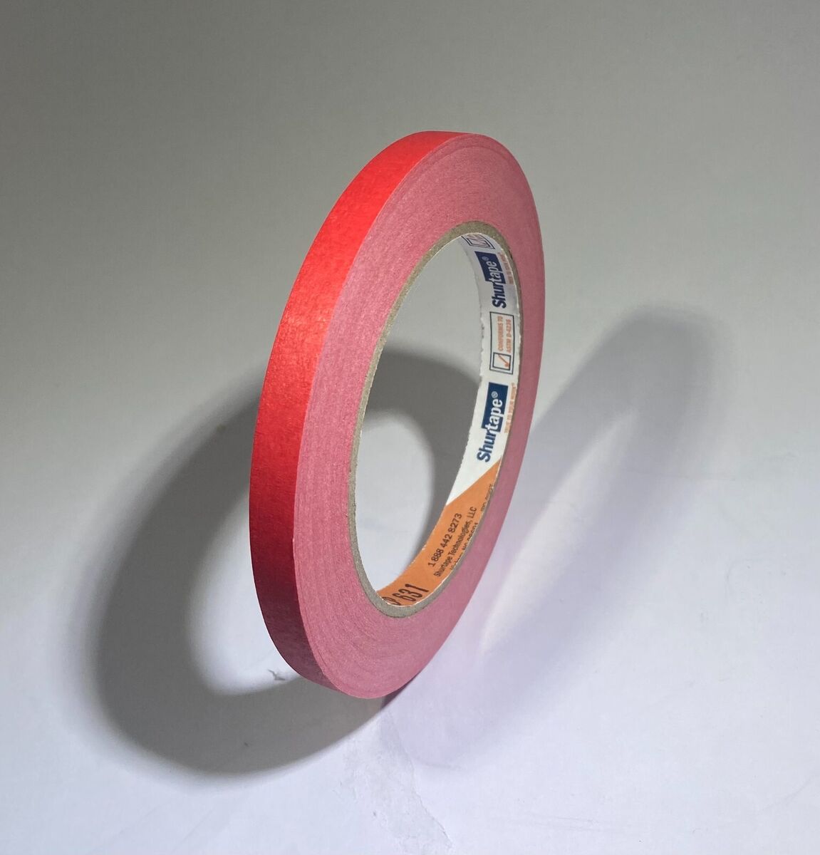 Shurtape Colored Masking Tape (CP-631): 3/8 in. x 60 yds. (Red) 