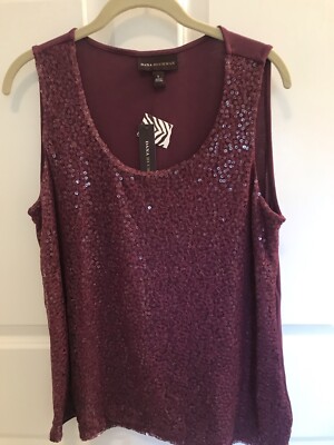 Dana Bushman Sequin Top Claret Sz L NWT
