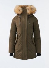 Rrp £1390 Brand New Mackage Kinslee-f 2in1 Down Parka W Bib And Fur Medium Army