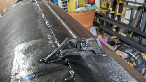 bbq barbeque pit hinge hand made stainless steel spring weld on custom metal - Picture 3 of 3