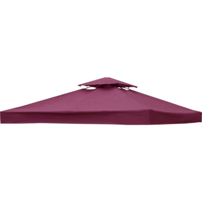 VICTORIALIFE 3x3m Gazebo Replacement Roof Canopy 2 Tier Top UV Cover Garden Patio Wine Red