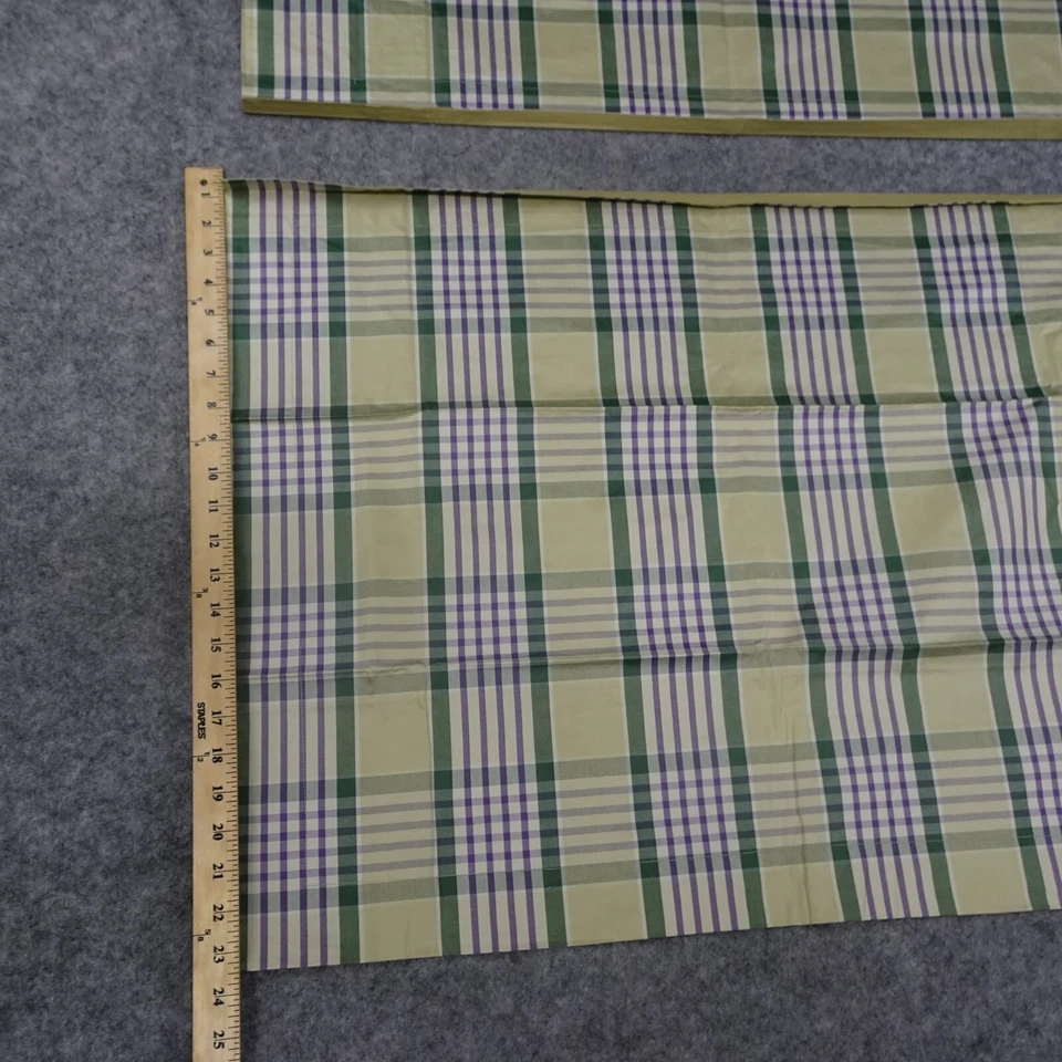 Ralph Lauren Pillow Shams Set of 2 24 x 32 Queen Green Purple Plaid Cotton B - Image 4 of 4