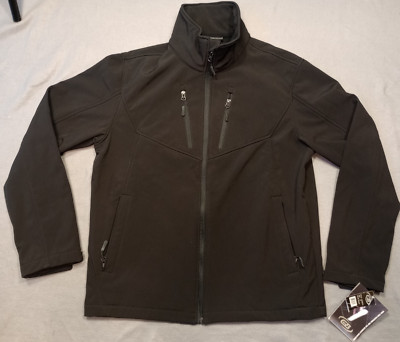 CB Sports Jacket Men's Medium Black Softshell Windproof Lined Zipper